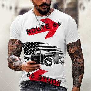 Summer New Mens T Shirts Oversized Loose Clothes Vintage Short Sleeve Fashion 66 Letters Printed O Collared Tshirts For Men